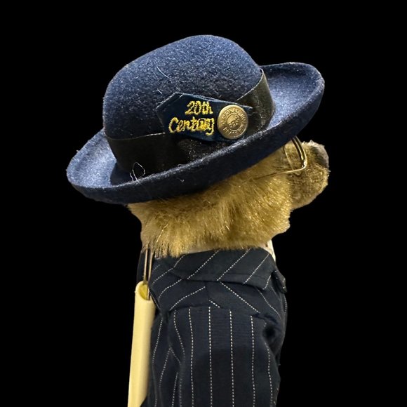 Vintage Brass Button Bears Baxter 20th Century Collectibles with Stand 14” - Picture 4 of 8